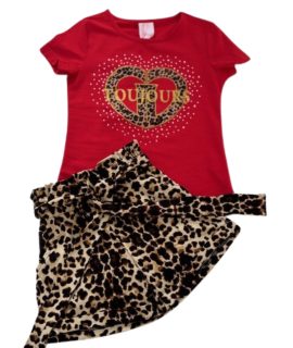 Rood T-shirt met bijpassend broekje