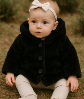 Teddy winterjas-Zwart