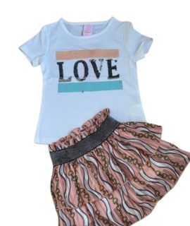 T-shirt met roze rokje