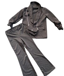 Zwart glitter setjes voor meisjes, verkrijgbaar in de kleur zwart.