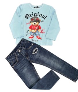 Icon set blauw met spijkerbroek