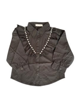 Zwarte Blouse met glitter steentjes