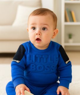 Little boss, een heerlijk zacht joggingpak voor de baby's+ peuters.