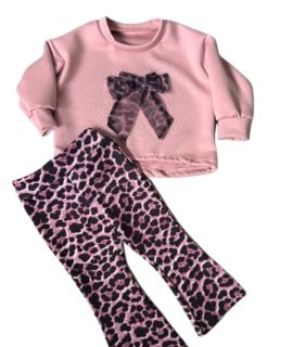 Sweater & Flared legging – Roze