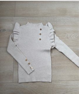 Ribbed Ruffle Beauty – Beige