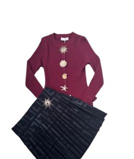 Seashell trui met een mooie zwarte rok.