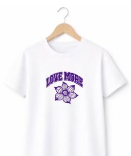 T-shirt Love more- White/Purple