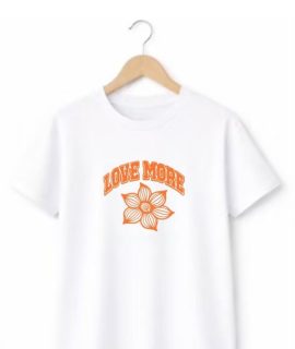T-shirt Love more- White/Orange
