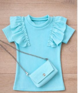Ruffle Top met Tasje- Mint