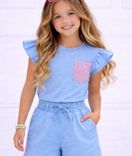 Glitter Short set- Blauw