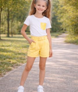 Sparkle Short set – Boter geel