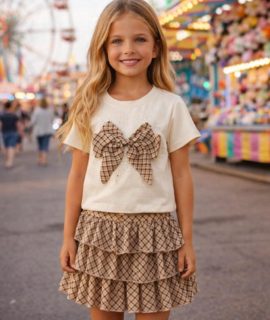 Girl Bow set – Beige