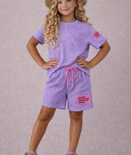 Lace Short set- Paars