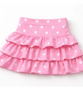 Mila Ruffle Skort- Pink stippen