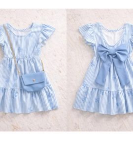 Blue baby dress with bow