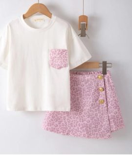 Leopard Skort Set Pink