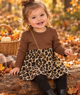 Little Panter dress-Brown