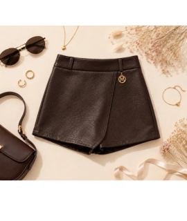 Leather look Skort – Brown